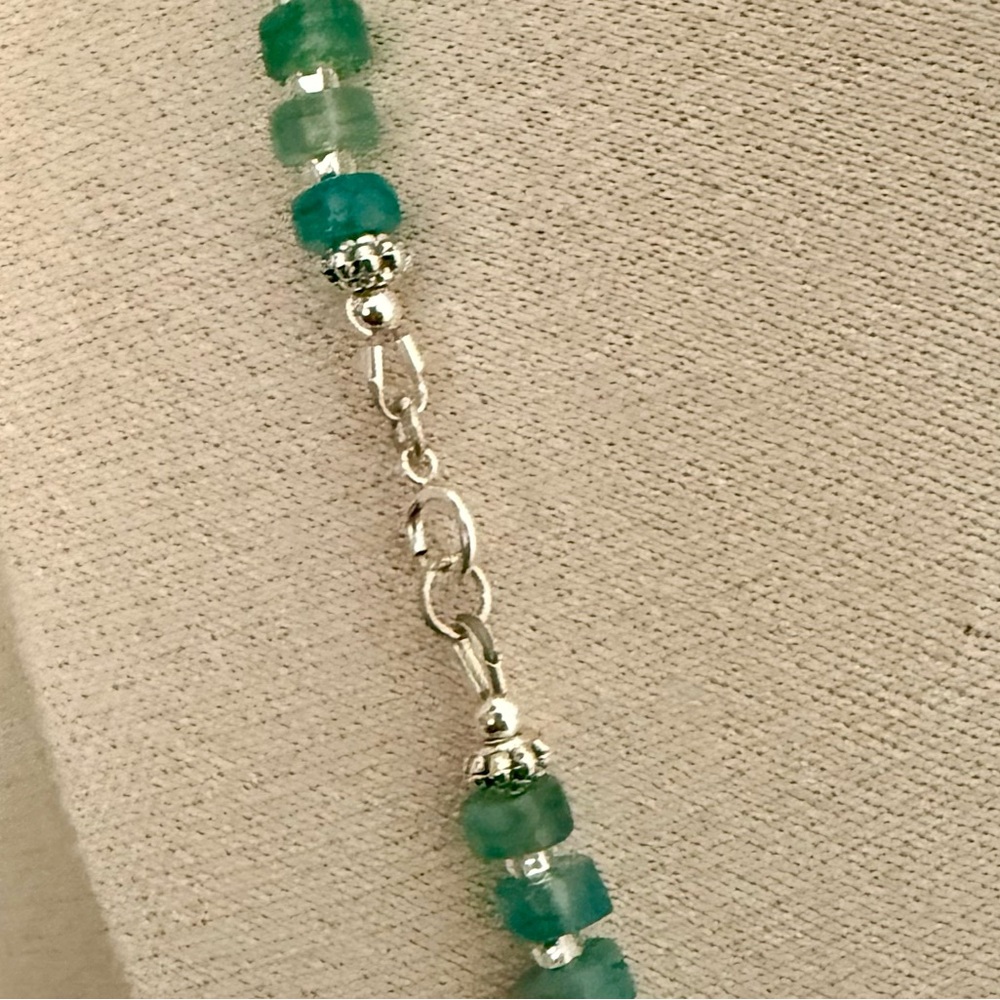 Heishi Agate Beads on Sterling Silver Necklace - Picture 7 of 10